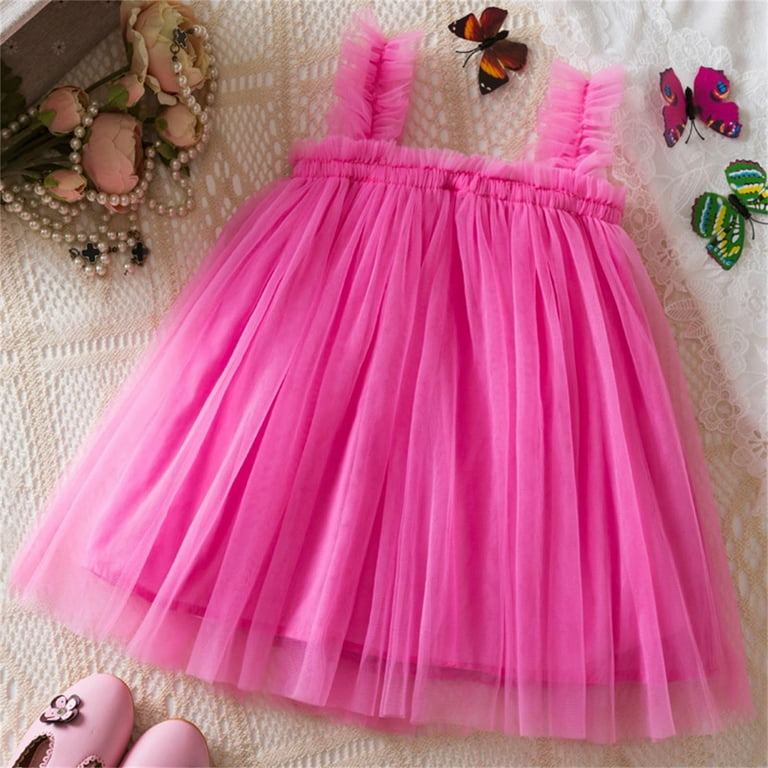 5-6 Years Girls Elegant Lace Princess Dress Toddler Vintage Pom Pom Flutter  Sleeve Party Dresses - Walmart.com