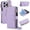 Violet, variant on Allytechgroup Wallet Case for iPhone 12 Pro Max, RFID Blocking Multiple Cards Holder Zipper Pocket Hand Strap Shockproof Stand Phone Case with Crossbody Lanyard for Women Girls, Black