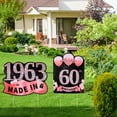thumbnail image 3 of Hoplaep Rose Gold 60th Birthday Yard Sign Decorations for Women，2PCS,16.5*12.6*0.5 inch, 3 of 7