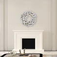 thumbnail image 3 of Vickerman 36" Flocked Snow Ridge Artificial Christmas Wreath, Warm White LED Lights, 3 of 3