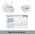 thumbnail image 3 of Citylife 1.3 QT 10 Pack Small Storage Bins Plastic Storage Container Stackable Box with Lids for Organizing, Clear White, 3 of 8
