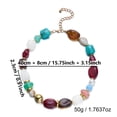 thumbnail image 2 of NICKSUN Boho Vintage Contrast Color Resin Beaded Choker Necklace, Irregular Multicolor Stone Collar Jewelry, Ethnic Exotic Vacation Statement Necklace, 2 of 7