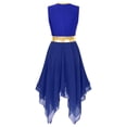 thumbnail image 4 of YONGHS Womens Worship Praise Dance Dress Color Block Sleeveless Lyrical Liturgical Dancewear Royal Blue L, 4 of 7