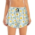 thumbnail image 3 of Uemuo Daisies Flowers Pattern Women's Athletic Shorts High Waisted Running Shorts with Liner Pockets Gym Elastic Workout Shorts-Medium, 3 of 9