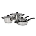 thumbnail image 1 of Bateria de Cocina 7 Pzas ColorHome Tricapa Acero Inox Negro, 1 of 5