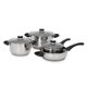 thumbnail image 1 of Bateria de Cocina 7 Pzas ColorHome Tricapa Acero Inox Negro, 1 of 5