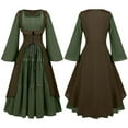 thumbnail image 3 of Renaissance Dress for Women Medieval Costume Long Sleeve Lace Up Vintage Peasant Gown Halloween Cosplay, 3 of 3
