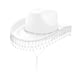 thumbnail image 5 of Sombrero de vaquero para mujer, moderno, con correa para la barbilla y flecos de diamantes de imitación, sombrero para despedida de soltera Blanco, 5 of 8