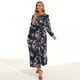 thumbnail image 5 of Vestidos Para Mujer Moda Cuello Redondo Estampado Floral Delgado Manga Larga Vestido Hasta El Tobillo Odeerbi  ODB126853, 5 of 8