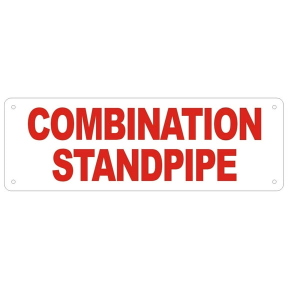 Combination Standpipe Sign (White Reflective,Aluminium 4x12)(ref-2022-4)