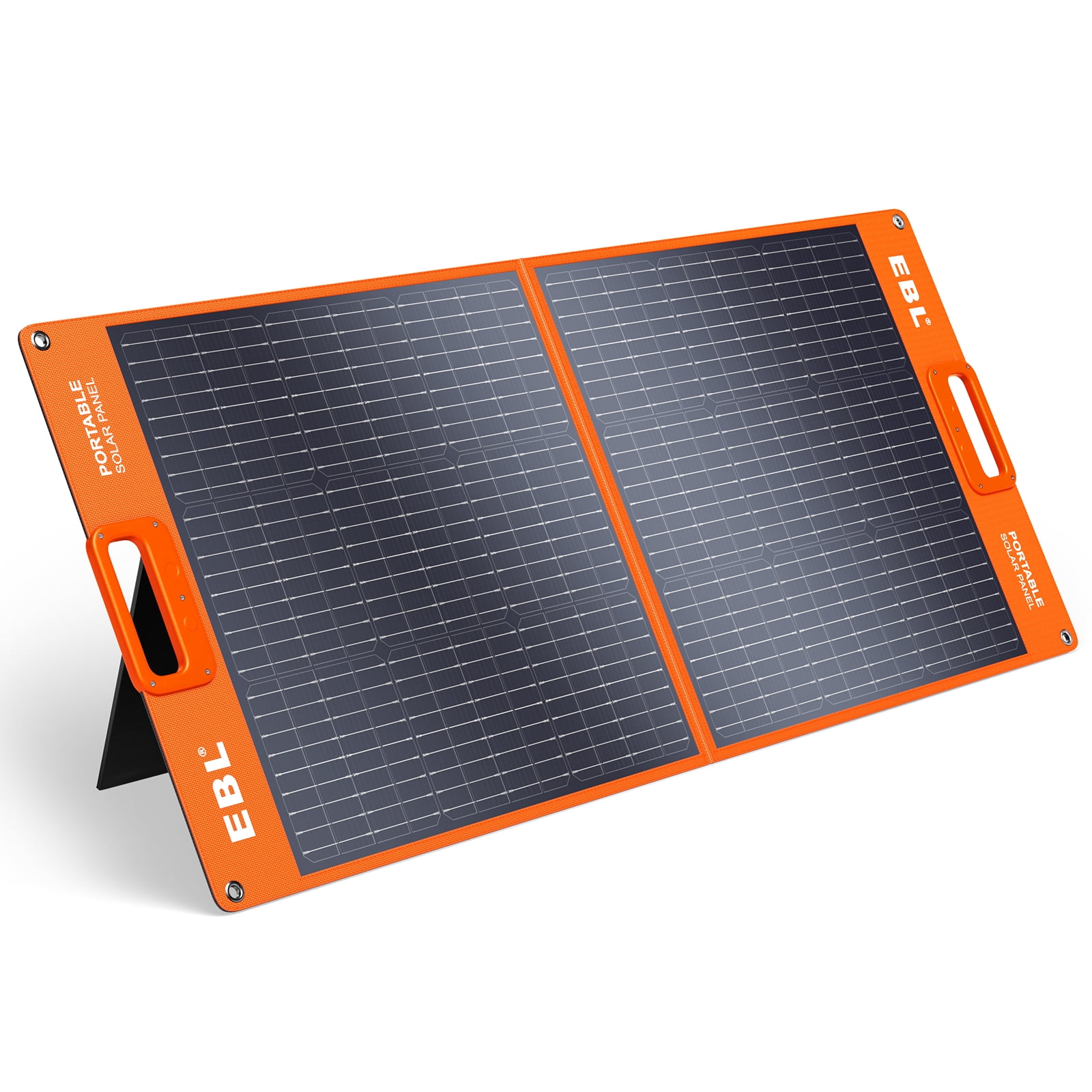 EBL 2PACK Solar Apollo 100W Portable Solar Panel for 240/300/500/1000/1500/2000 Power Station (Upgraded), with Adjustable Kickstand and Parallel Cable, Waterproof IP65