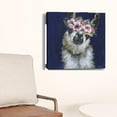 thumbnail image 4 of 20" Watercolor Flower Llama Canvas Wall Art, 4 of 4