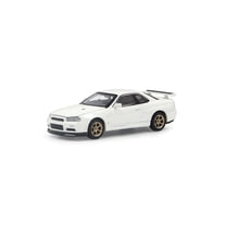 Paudi Nissan GT-R R34 2000 white color Diecast Model Miniature Toy Car Play Vehicle