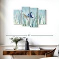 thumbnail image 3 of Elephant Stock Undersea Ray Wall Art - Horizontal Multi Panel Canvas - Hallway Wall Decor - Animal Multi Panel - Blue And Beige Decor By Danhui Nai - 36" x 22", 3 of 8