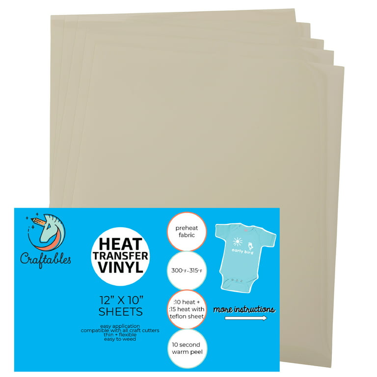 Heat Transfer Vinyl Sheets 12x10 HTV T-Shirt Iron-on cricut selhouette