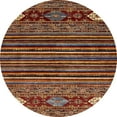 thumbnail image 1 of Ahgly Company Indoor Round Abstract Dark Red Abstract Area Rugs, 6' Round, 1 of 6