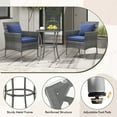 thumbnail image 5 of Gymax 3-Piece Patio Furniture Set PE Wicker Conversation Bistro Set w/ A Tempered Glass Table Navy, 5 of 8