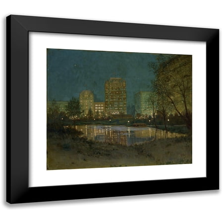 William Anderson Coffin 14x12 Black Modern Framed Museum Art Print Titled - Central Park and the Plaza (1917-1918)
