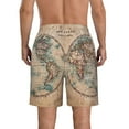 thumbnail image 3 of Kll The World Is Hemisphere Men'S Casual Summer Beach Shorts Hawaiian Shorts With Pockets-3x-Large, 3 of 9