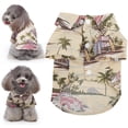 thumbnail image 4 of Camisas de Mascotas de Verano, beige beige transpirable fatecy hawaian dog camiseta Tels con estampado de árbol de para perros para gatos, 4 of 7