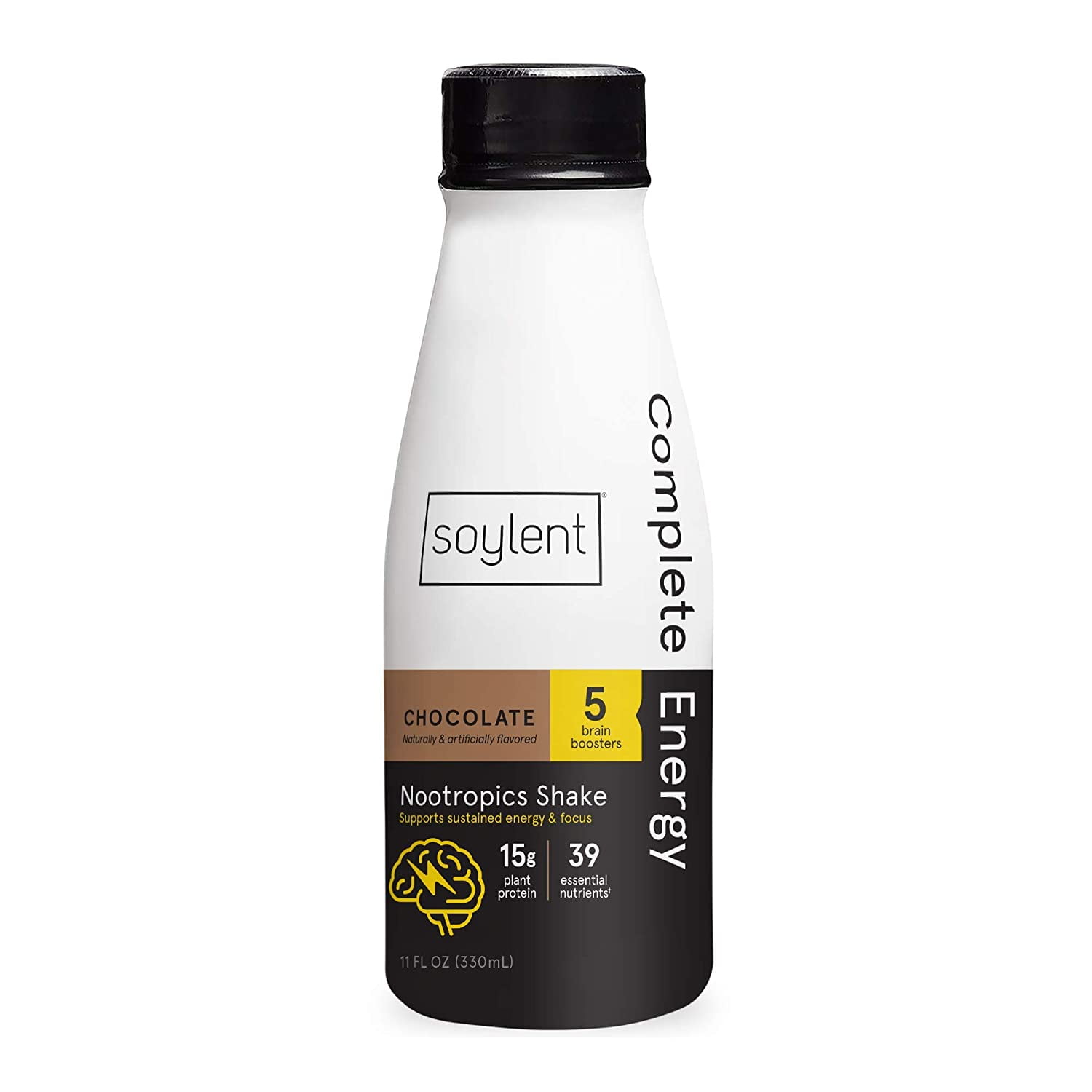 Soylent Complete Energy Protein Nutrition Shake, Chocolate, 11oz, 4 Count