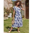 thumbnail image 4 of Zeagoo T Shirt Midi Dress for Women Summer Casual Tiered Dresses A Line Swing Long Dresses with Pockets Short Sleeve Beach Dress, 4 of 6