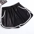thumbnail image 2 of Yoga Pants for Women Pocket Drawstring Elastic Waist Breathable Slim Fit Solid Print Shorts for Sporty Wear Black XXXXL, 2 of 3