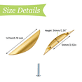 thumbnail image 3 of 2Pcs Zinc Alloy Gold Concealed Handles Curved Drawer Half Moon Handles Invisible Concealed Tab Pulls for Wardrobe 117mm, 3 of 5