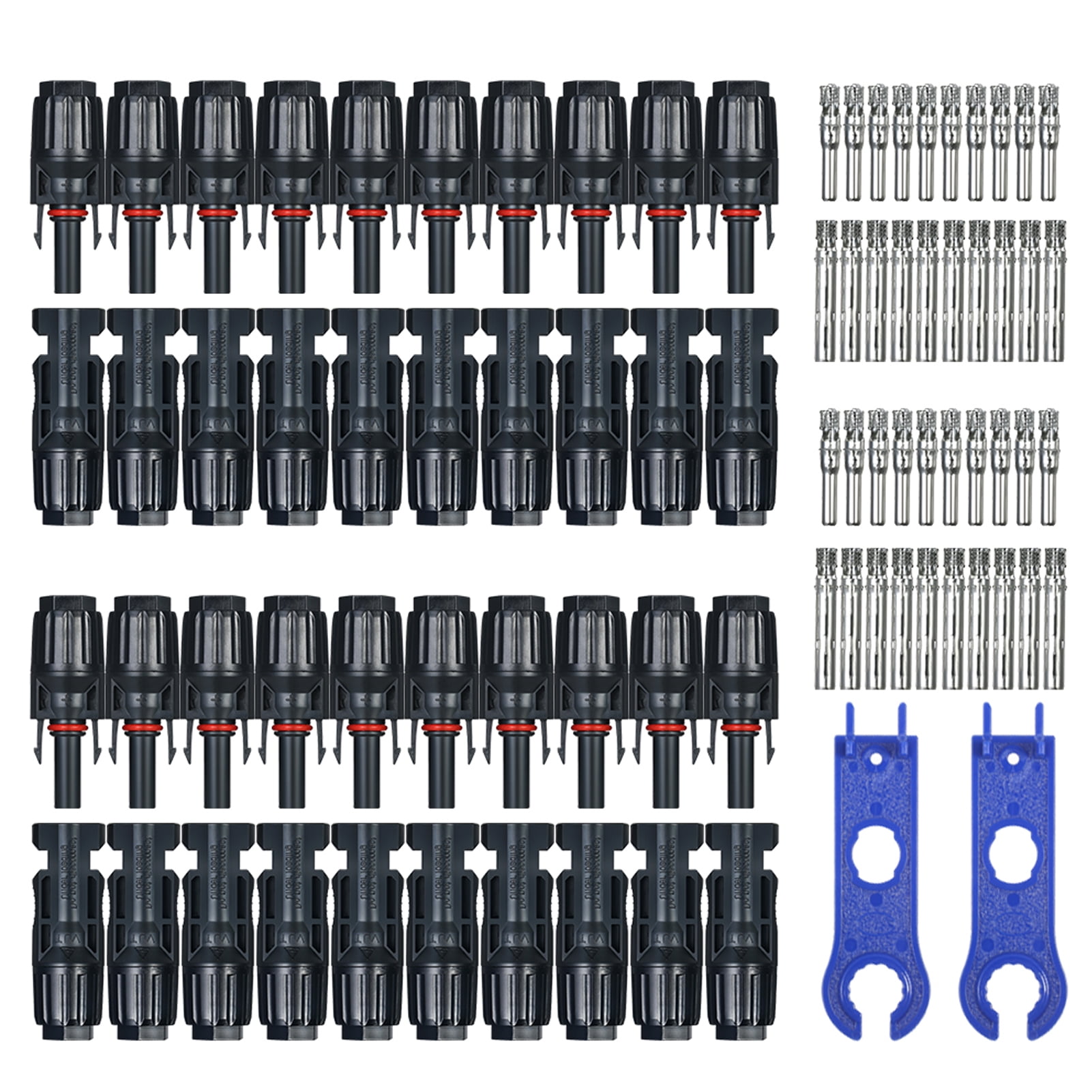 20 Pairs MC4 Male/Female Solar Panel Cable Connectors with Spanner Assembly 