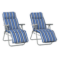 thumbnail image 1 of Outsunny Set of 2 Garden Sun Lounger, Outdoor Recliner, Grey and Blue, 1 of 10
