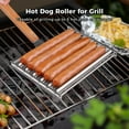 thumbnail image 4 of 2PCS Hot Dog Roller for Grill, BBQ Hot Dog Roller, Stainless Steel Sausage Roller Rack with Wood Handle, Barbecue Roller Tools, Grilling Accessories for Outdoor 9.4" x 7.1", 4 of 8