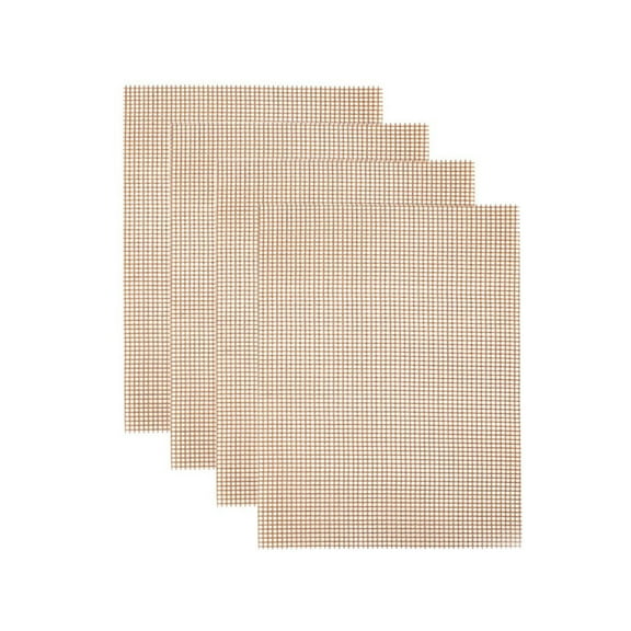 Grill Mesh Mat 4 Pack Reusable Non-Stick Bbq Grill Mats 16"X13" Outdoor Barbecue Baking Accessories Works On Gas Charcoal Electric Grill for Grilling Meat, Fish, Steak, Vegetables