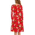 thumbnail image 3 of FKELYI Cartoon Christmas Reindeer Women Dresses Size M Elastic Women's Wear to Work Dresses Breathable Women Dresses Casual Knee Length, 3 of 4