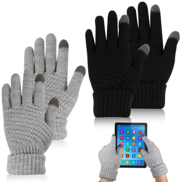 Minnieouse 2a Of Touch Guantes Para Tablet Guantes De Pantalla Táctil Cómodos Y Transpirables Para Tablet guantes y mitones Negro+Gris