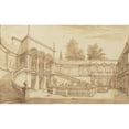 thumbnail image 2 of Israel Silvestre 14x11 Gold Ornate Wood Frame and Double Matted Museum Art Print Titled - Villa Giulia, 2 of 4