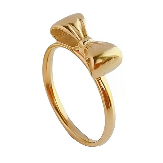 Anillos con lazo, anillo de estilo sencillo, combina con todo, pulido, encantador, a la moda, joyería delicada para dedos, regalos de Navidad y Ropa, zapatos y accesorios Miscelánea 7.7 # Jumpingount AP016131-02