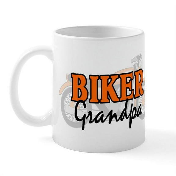 CafePress - BIKER GRANDPA Mug - 11 oz Ceramic Mug - Novelty Coffee Tea Cup