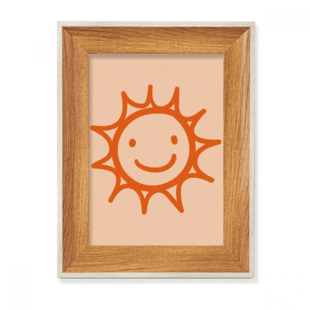 Hand Painting Orange Sun Sle Desktop Wooden Photo Frame Display Picture Art Painting Multiple Sets