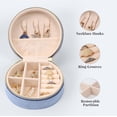 thumbnail image 4 of GHSDFBB Velvet Jewelry Travel Case, Small Travel Jewelry Box, Portable Travel Jewelry Organizer Box for Earrings Bracelets Rings Necklace (blue), 2-layer, 4 of 7