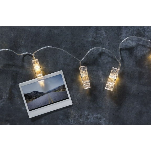 PHOTO CLIP STRING LIGHTS, 10 Lights & Clips on 52" Cord, Primitives by Kathy