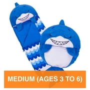 Happy Nappers: Pillow & Sleepy Sack: Medium - Blue Shark - 54 x 20, 2-In-1: Plush Animal Opens Into Sleeping Bag, Soft Play & Nap Character, Kids 3+