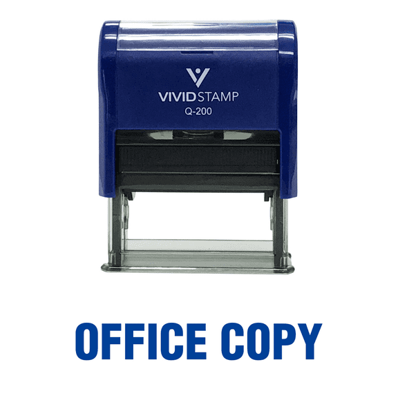 Vivid Stamp Office Copy Self Inking Rubber Stamp (Blue Ink) - Medium