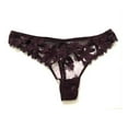 thumbnail image 2 of Victoria's Secret Floral Velvet Embroidery Thong Panty Color Brown Size Large NWT, 2 of 2