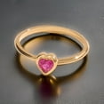 thumbnail image 4 of Sterling silver heart cut lab created ruby minimalist promise ring, 4 of 5