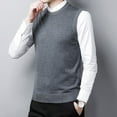 thumbnail image 4 of Mens Slim Fit Sweater Vest Knitted Tank Top Sleeveless Pullover Solid Color Top, 4 of 9