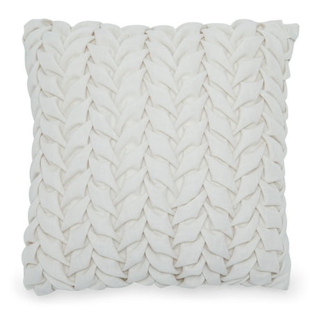 Modrn Scandinavian Pleated Linen Decorative Throw Pillow 20 X 20