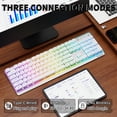 thumbnail image 3 of FREEWOLF M104 Wireless Gaming Keyboard Wired/Bluetooth Mechanical Feel Light up Membrane Computer Keyboard with Numeric Keypad RGB Full Size Mental Panel..., 3 of 12