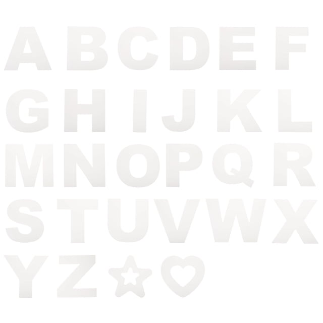 Plantillas de Letras Grandes de 6 Pulgadas, Plantilla de Estrella y Plantilla de Corazón para Pasteles y Arte en Paredes