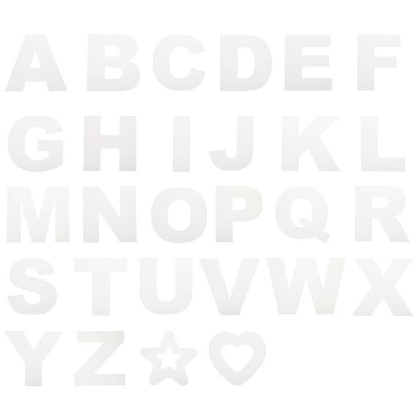 Plantillas de Letras Grandes de 6 Pulgadas, Plantilla de Estrella y Plantilla de Corazón para Pasteles y Arte en Paredes