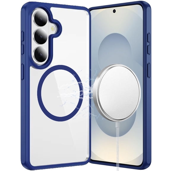 For Samsung s26 Magnetic Ring HQ Transparent Thick 2.0mm Hybrid Case - Navy Blue